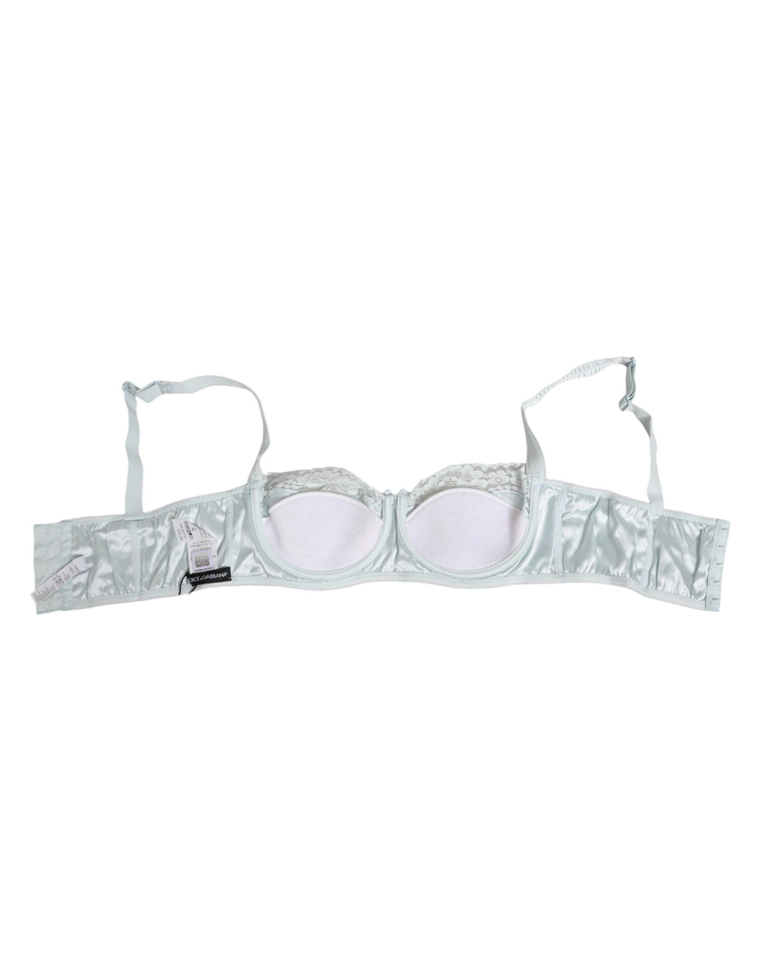 Dolce &amp; Gabbana Light Blue Silk Semi-Padded Balconette Underwear