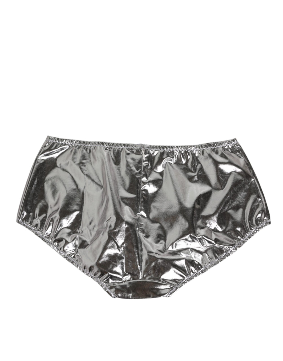 Dolce &amp; Gabbana Silver Metallic High Waist Bikini Bottom Women  Underwear