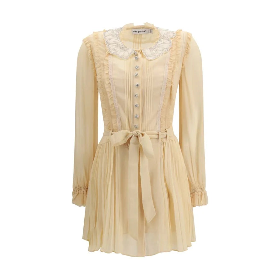 Self-Portrait Beige Viscose Casual Dress