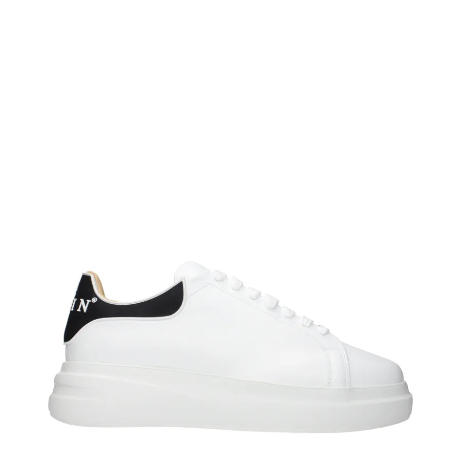 Philipp Plein White Leather Low Top Sneakers