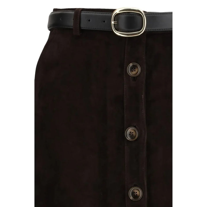 Self-Portrait Brown Lamb Ovis Aries Midi Skirt