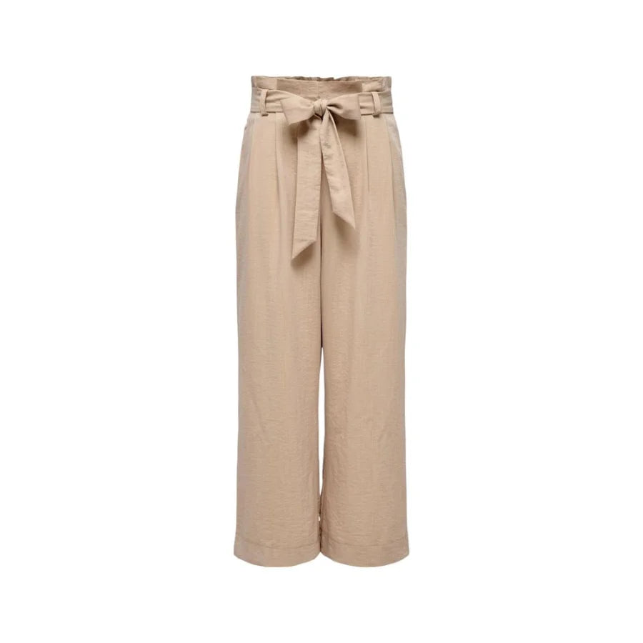 Only Beige Viscose Casual Pants