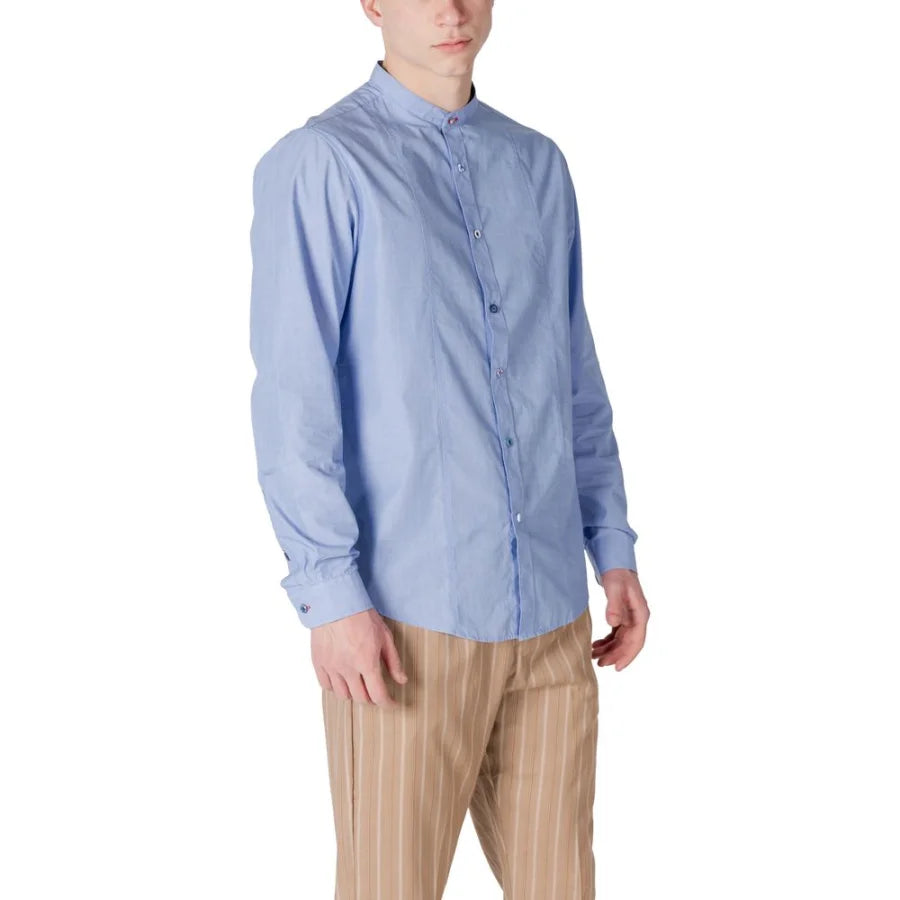 Gianni Lupo Blue Cotton Shirt