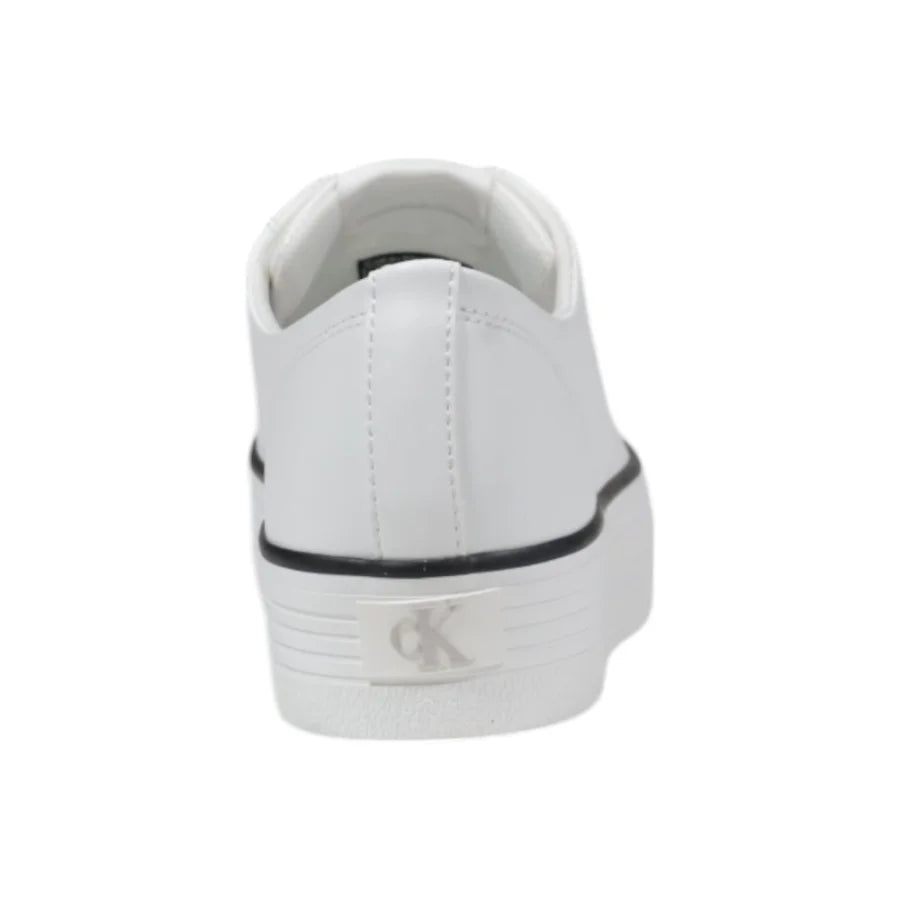 Calvin Klein Jeans Black And White Leather Platform Sneakers