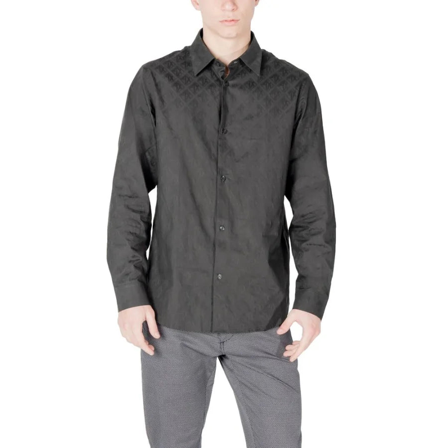 Armani Exchange Black Cotton Dress Shirt