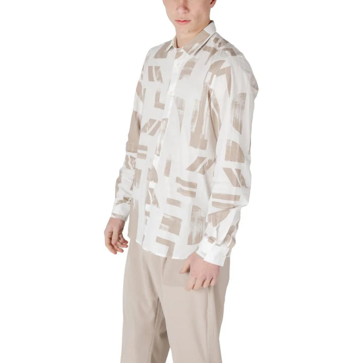 Antony Morato Beige Viscose Pattern Shirt