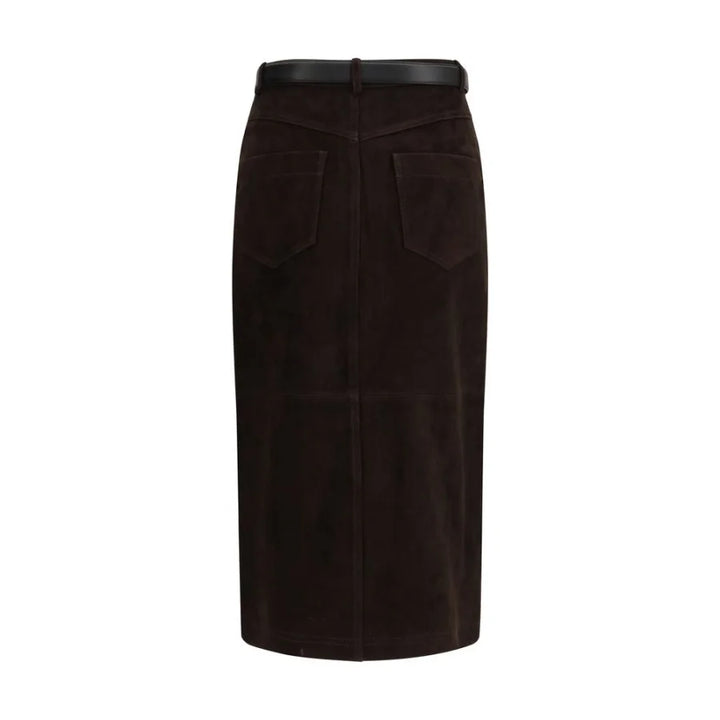 Self-Portrait Brown Lamb Ovis Aries Midi Skirt