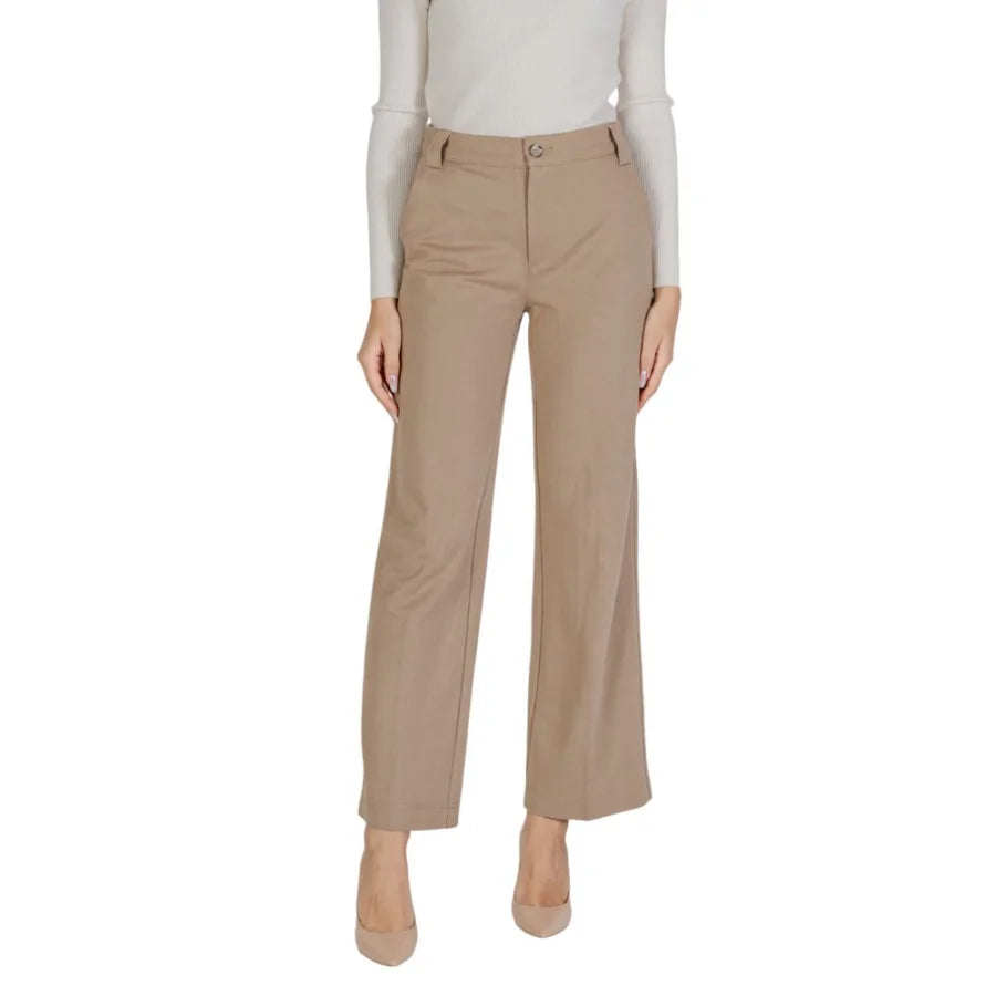 Street One Beige Viscose Dress Pants
