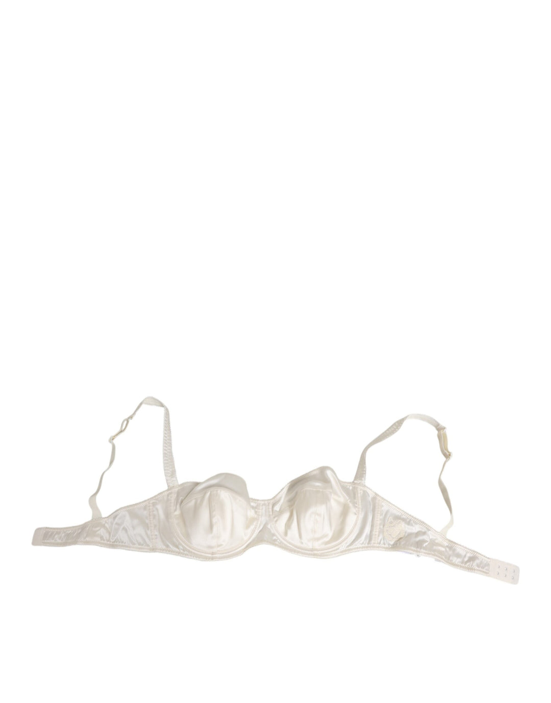 Dolce &amp; Gabbana White Silk Satin Balconnet Lingerie Bra Underwear