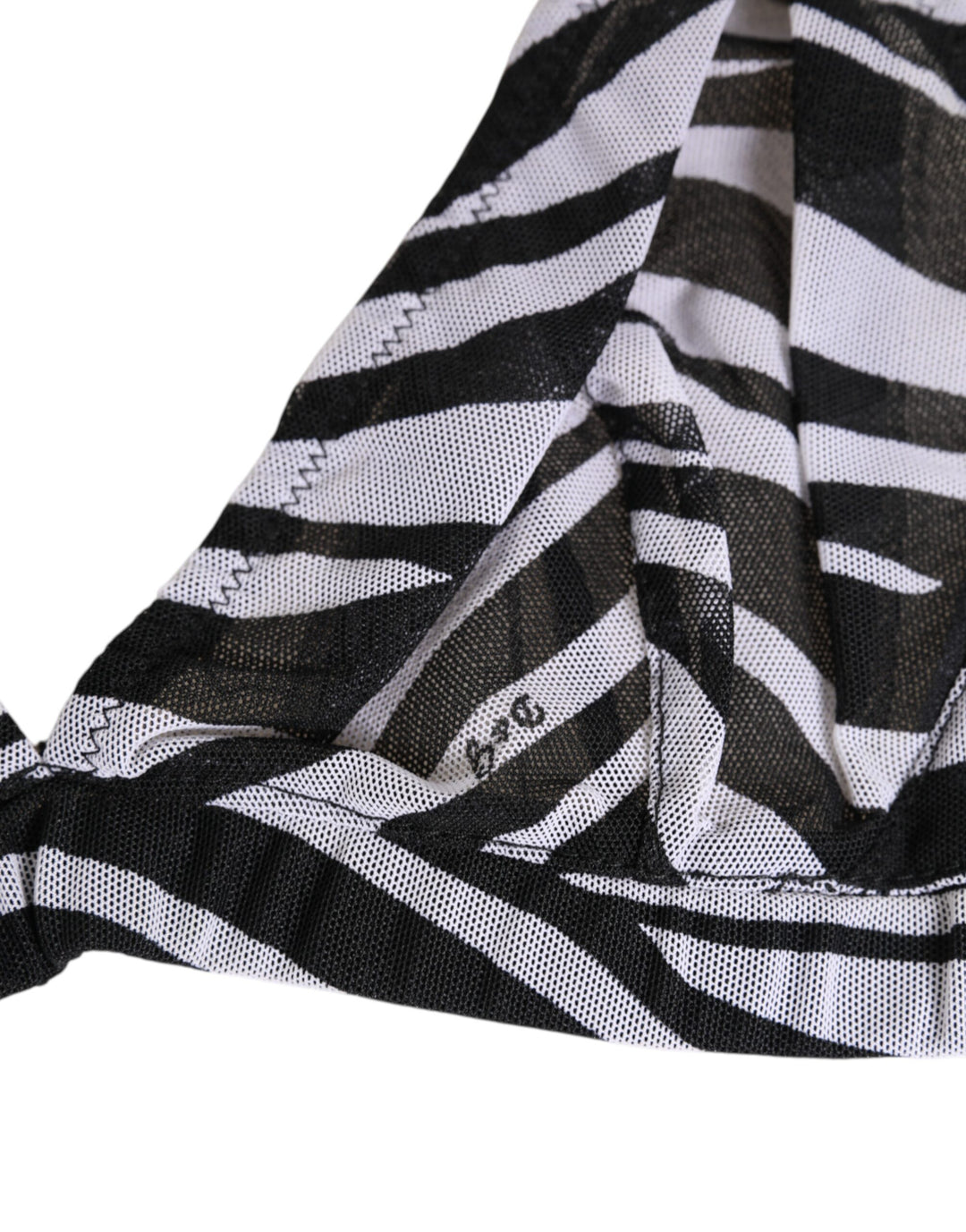Dolce &amp; Gabbana Black White Zebra Print Sheer Mesh Bralette Underwear