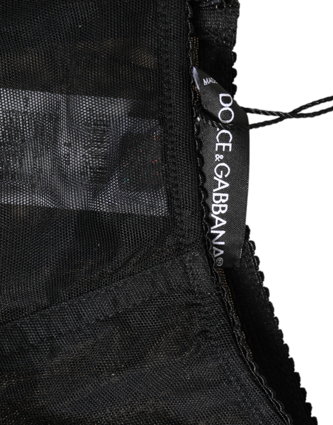 Dolce &amp; Gabbana Black High Waist Mesh Sheer Shapewear Underwear