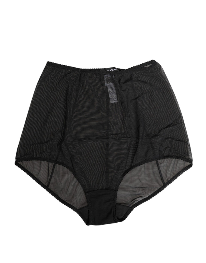 Dolce &amp; Gabbana Black High Waist Mesh Sheer Shapewear Underwear