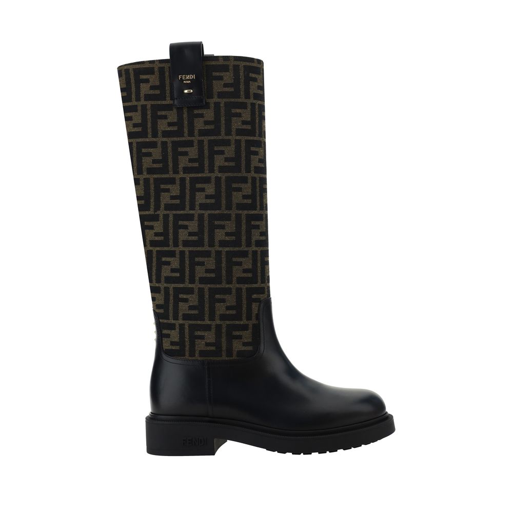 Fendi Brown Rubber Boots