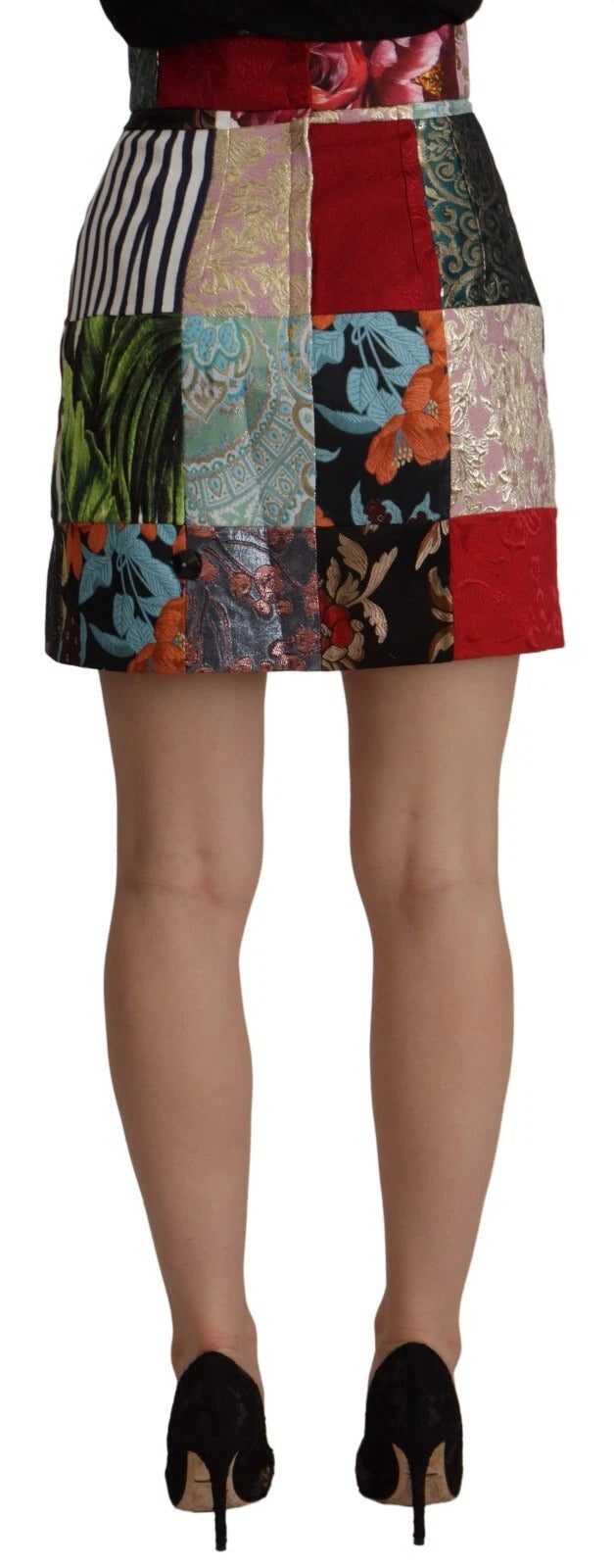 Dolce &amp; Gabbana Multicolor Patchwork A-line Polyester Skirt