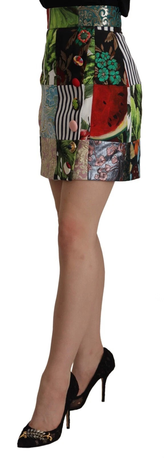 Dolce &amp; Gabbana Multicolor Patchwork A-line Polyester Skirt