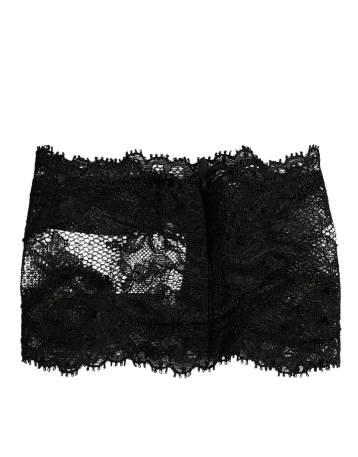 Dolce &amp; Gabbana Black Lace Neck Scarf