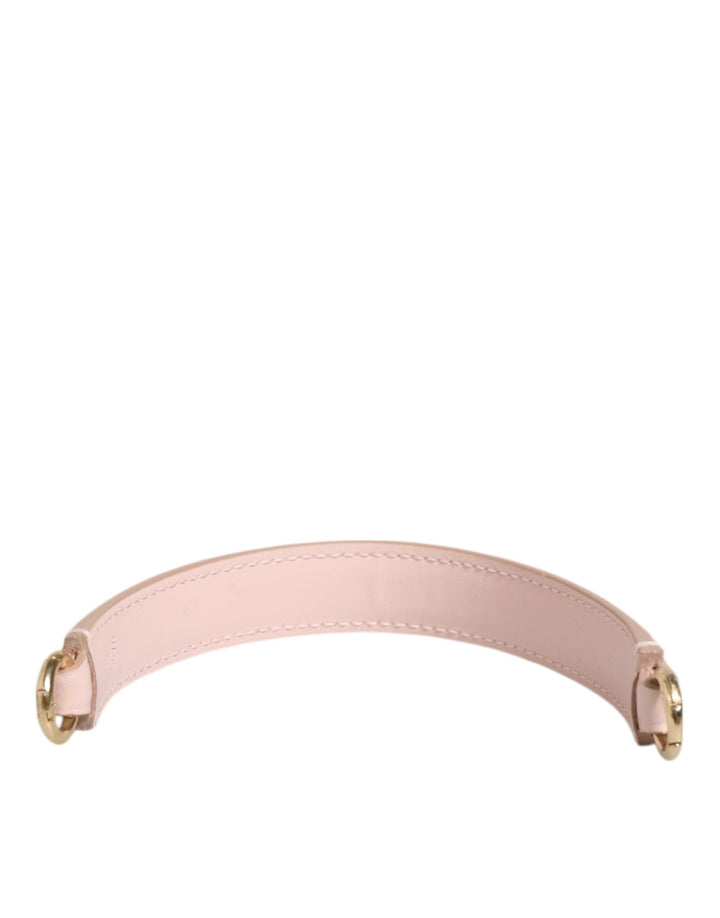 Dolce &amp; Gabbana Strap Pink Leather Gold Tone Big Bag Handle Shoulder Strap