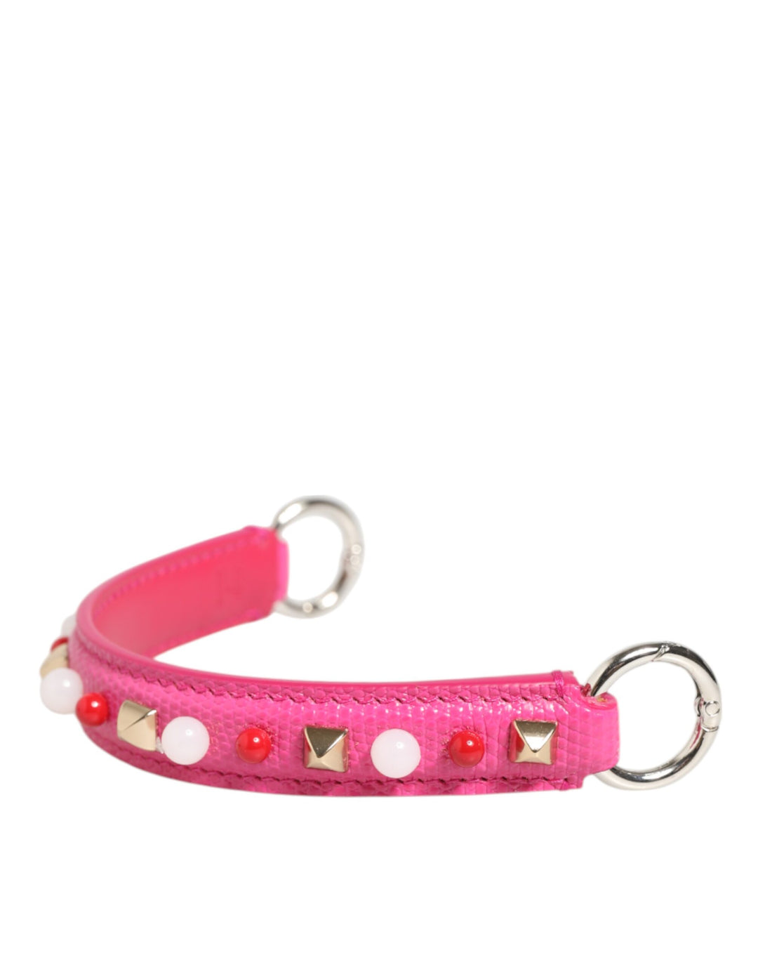 Dolce &amp; Gabbana Pink Embellished Leather Bag Handle Women Shoulder Strap