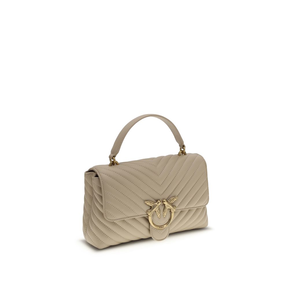 PINKO - Beige Calf Leather Bos Taurus Handbag