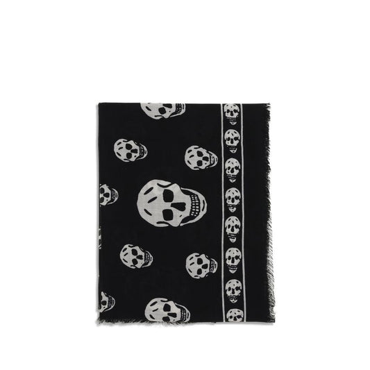 Alexander McQueen Black Wool Scarf