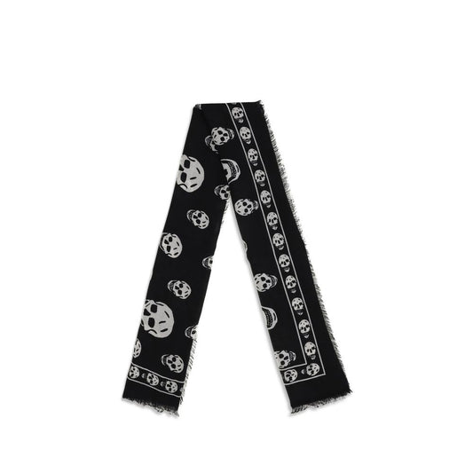 Alexander McQueen Black Wool Scarf