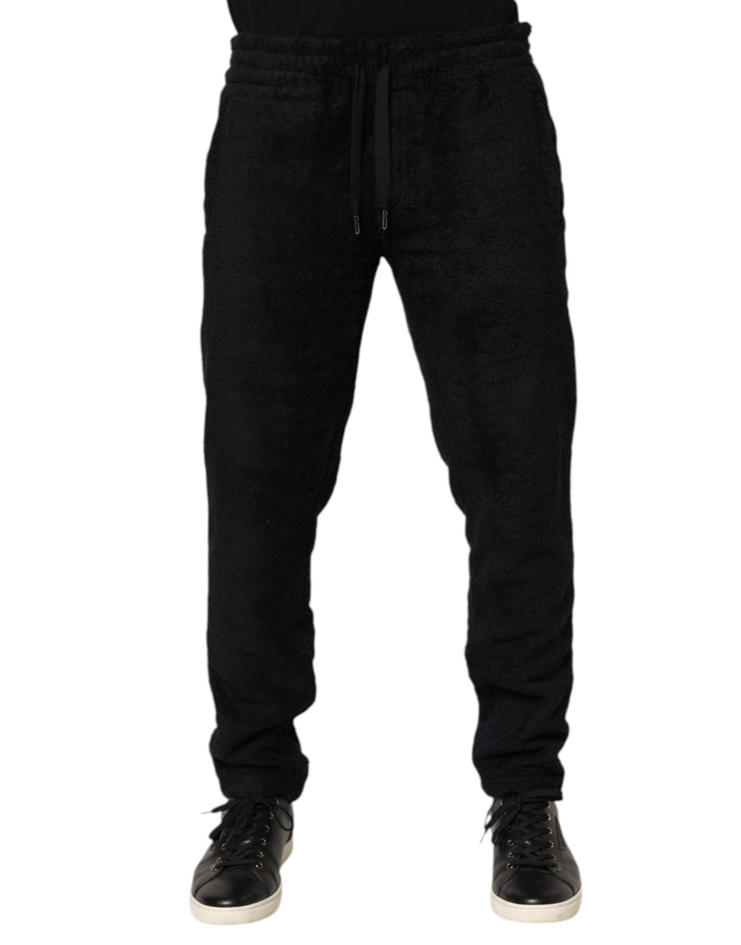 Dolce &amp; Gabbana Black Cotton Logo Men Jogger Sweatpants Pants