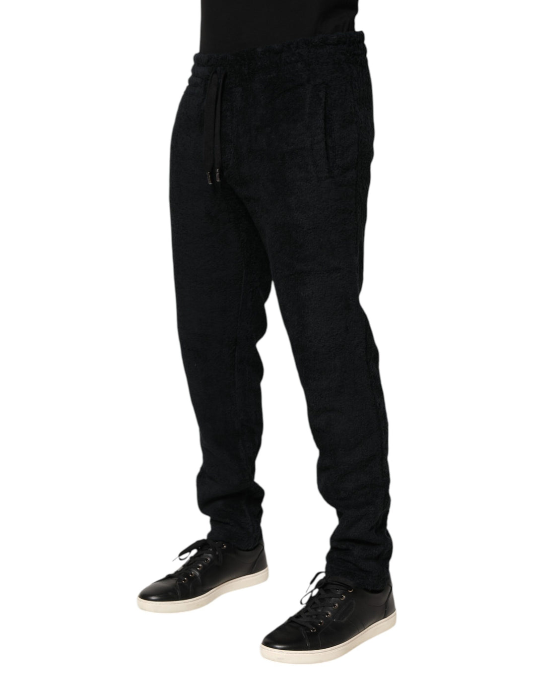 Dolce &amp; Gabbana Black Cotton Logo Men Jogger Sweatpants Pants