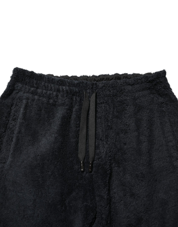 Dolce &amp; Gabbana Black Cotton Logo Men Jogger Sweatpants Pants