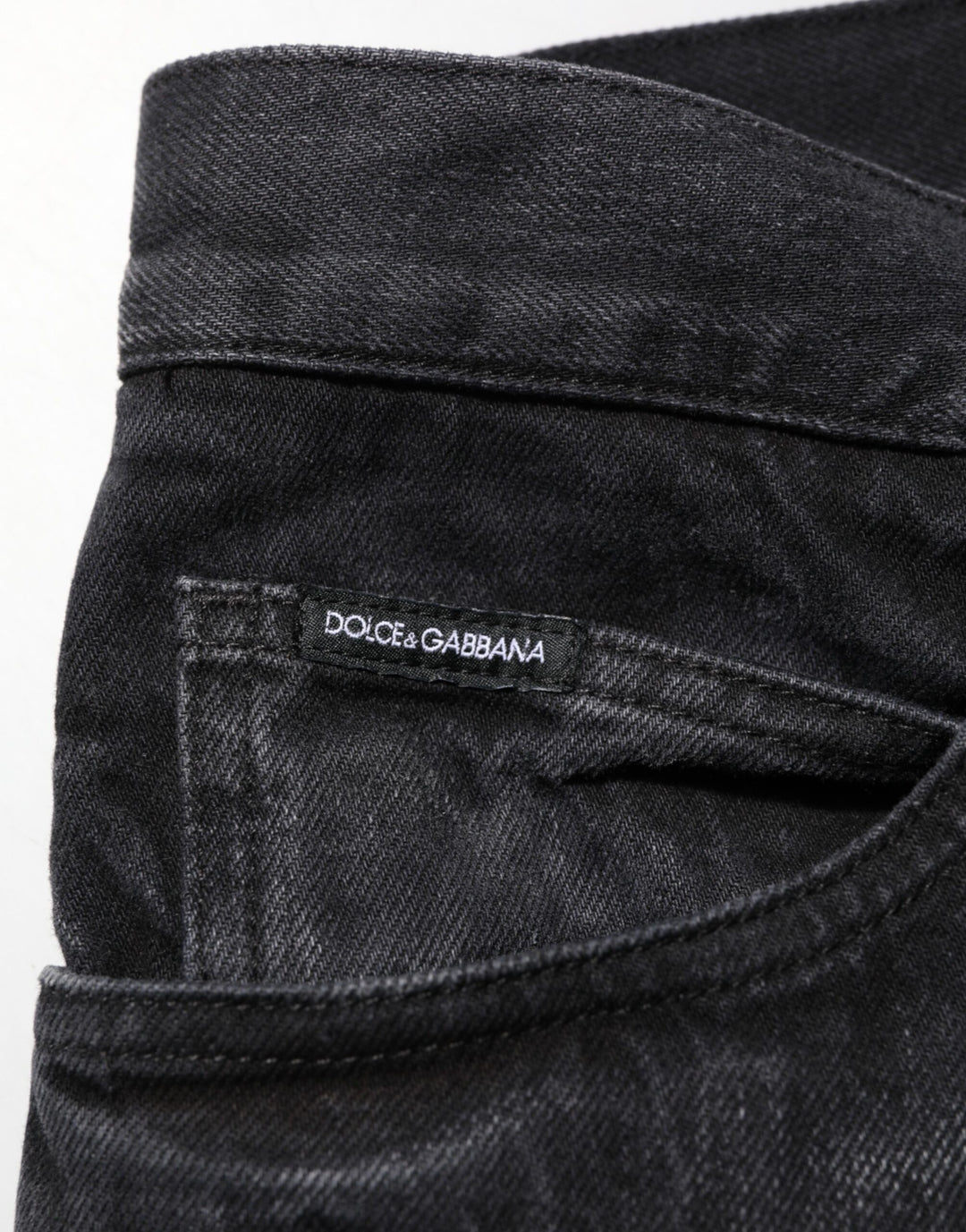 Dolce &amp; Gabbana Black Washed Cotton Skinny Men Denim Jeans