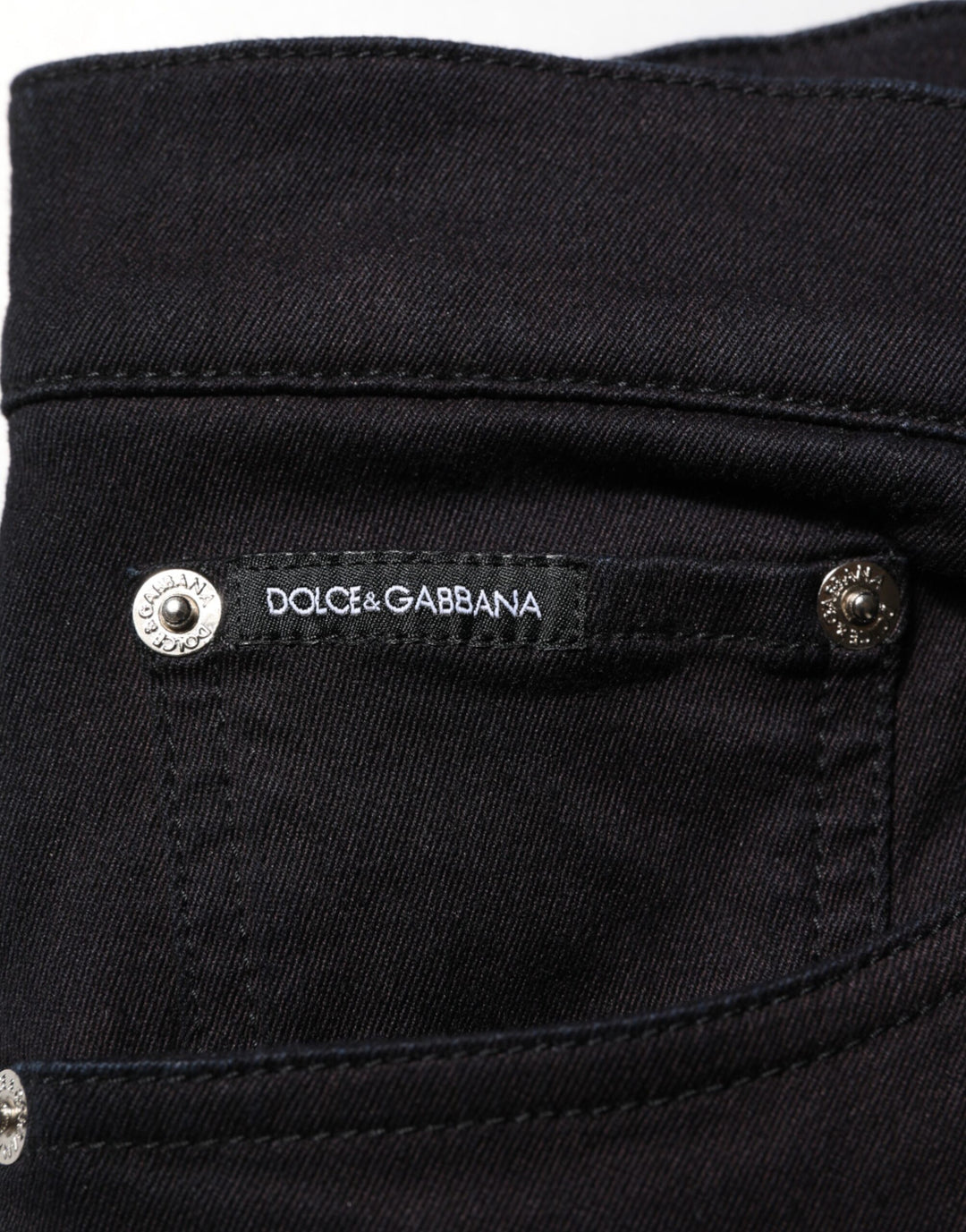 Dolce &amp; Gabbana Black Cotton Blend Skinny Men Trouser Pants