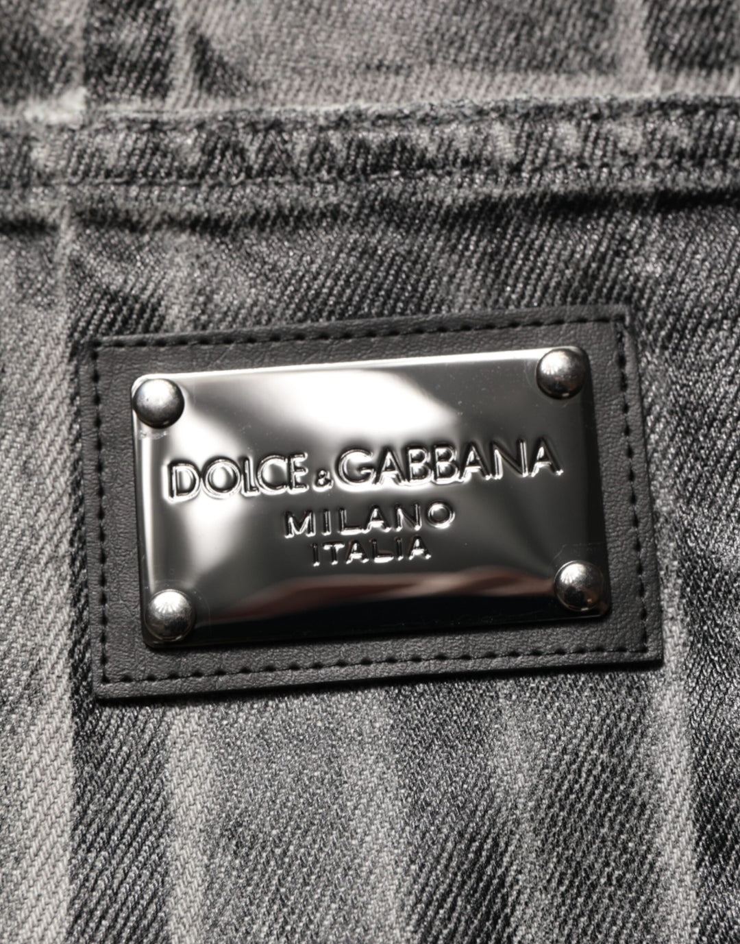 Dolce &amp; Gabbana Black Grey Graphic Print Denim Pants Jeans