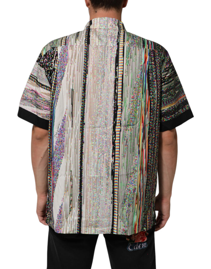 Dolce &amp; Gabbana Multicolor Graphic Collared Casual Shirt