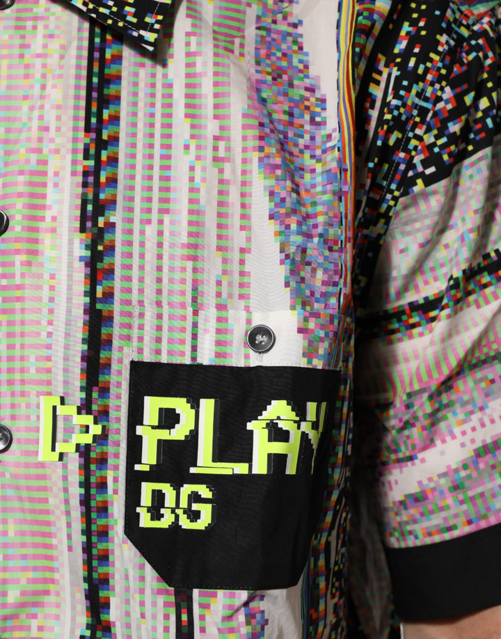 Dolce &amp; Gabbana Multicolor Graphic Collared Casual Shirt