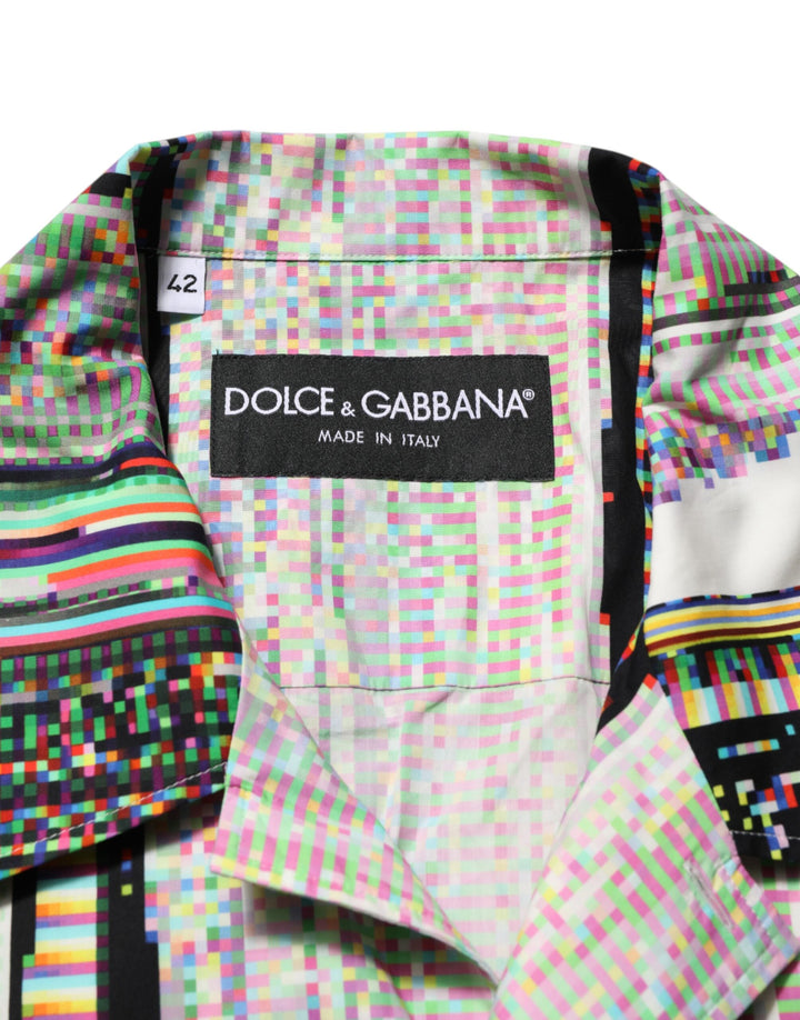 Dolce &amp; Gabbana Multicolor Graphic Collared Casual Shirt