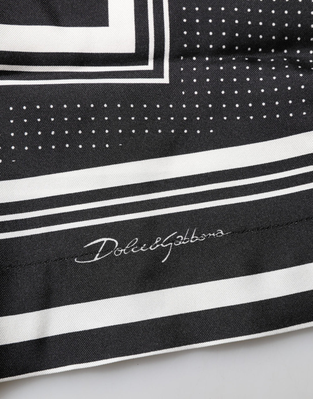 Dolce &amp; Gabbana Black White StripeDot Print Casual Polo Shirt