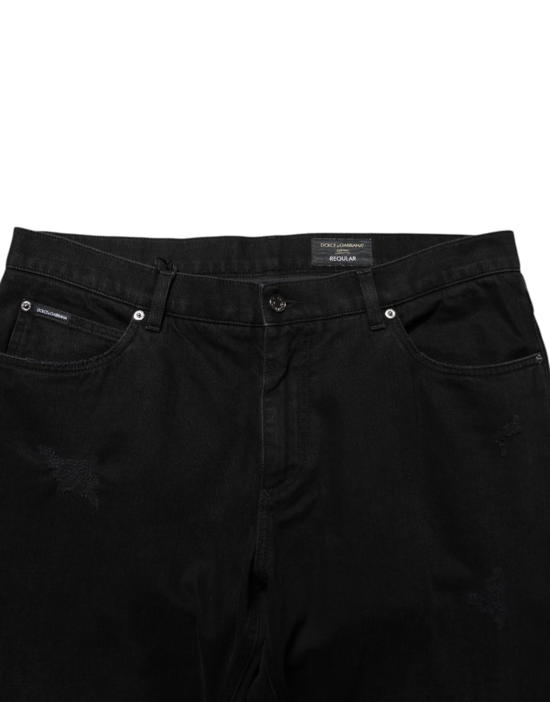 Dolce &amp; Gabbana Black Cotton Regular Denim Men Trouser Jeans