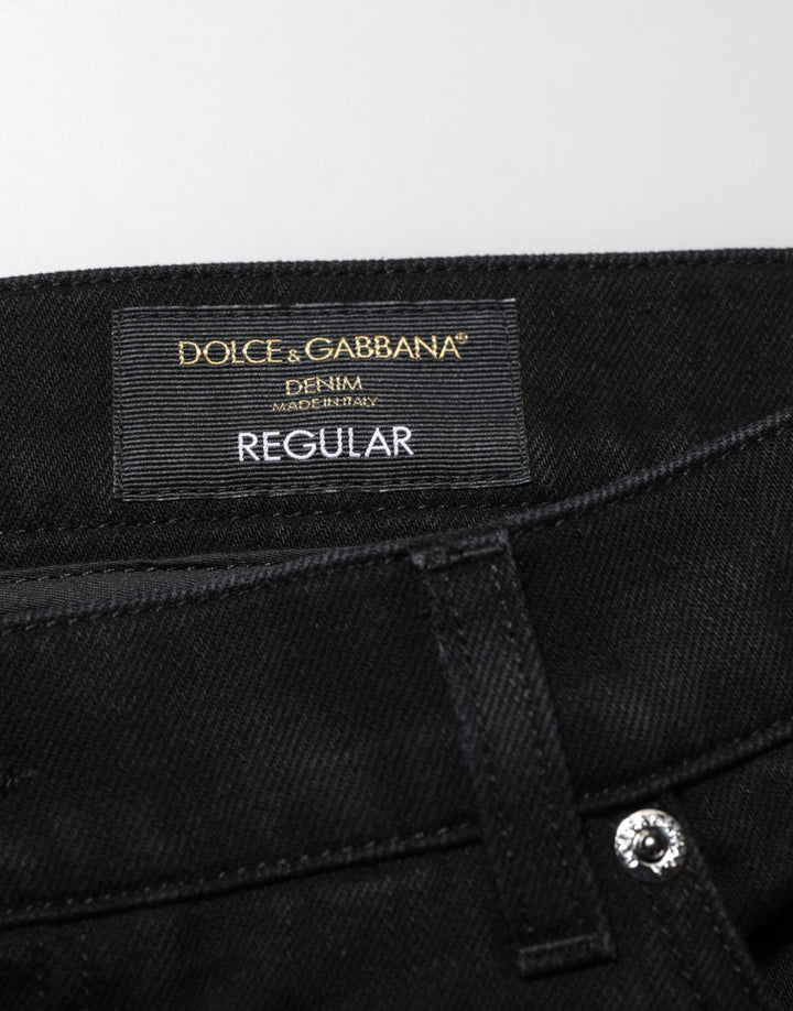 Dolce &amp; Gabbana Black Cotton Regular Denim Men Trouser Jeans