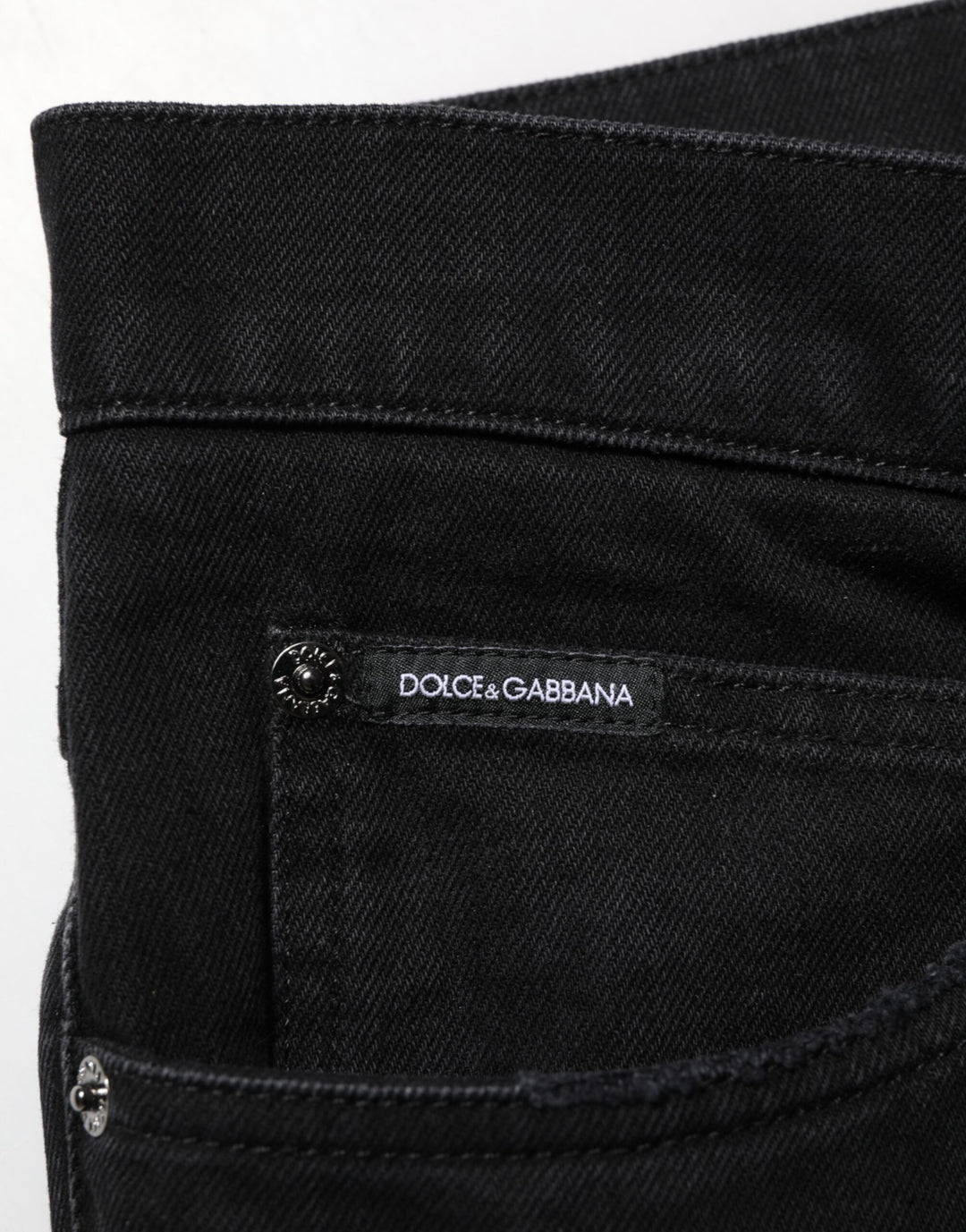 Dolce &amp; Gabbana Black Cotton Regular Denim Men Trouser Jeans