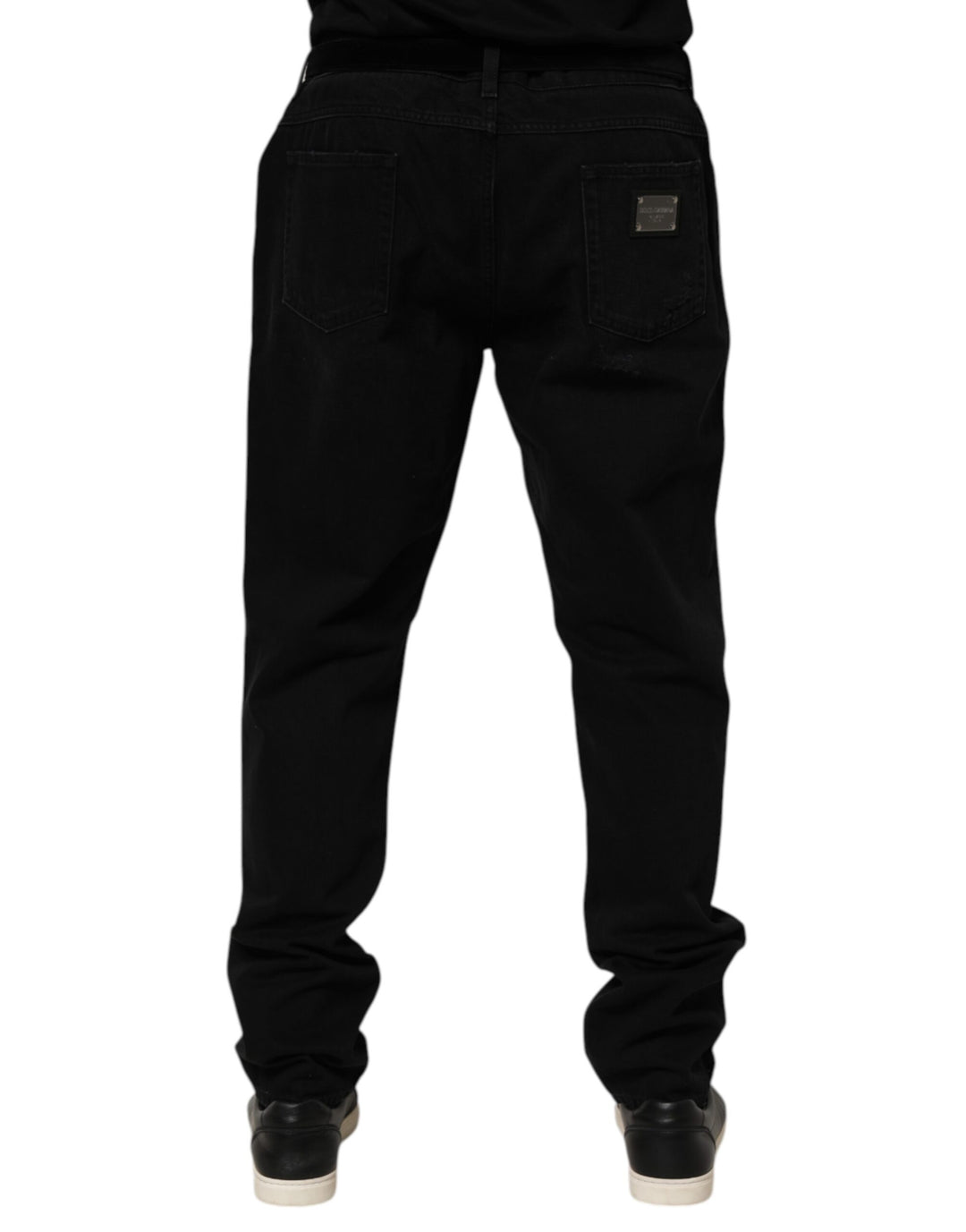 Dolce &amp; Gabbana Black Cotton Regular Denim Men Trouser Jeans