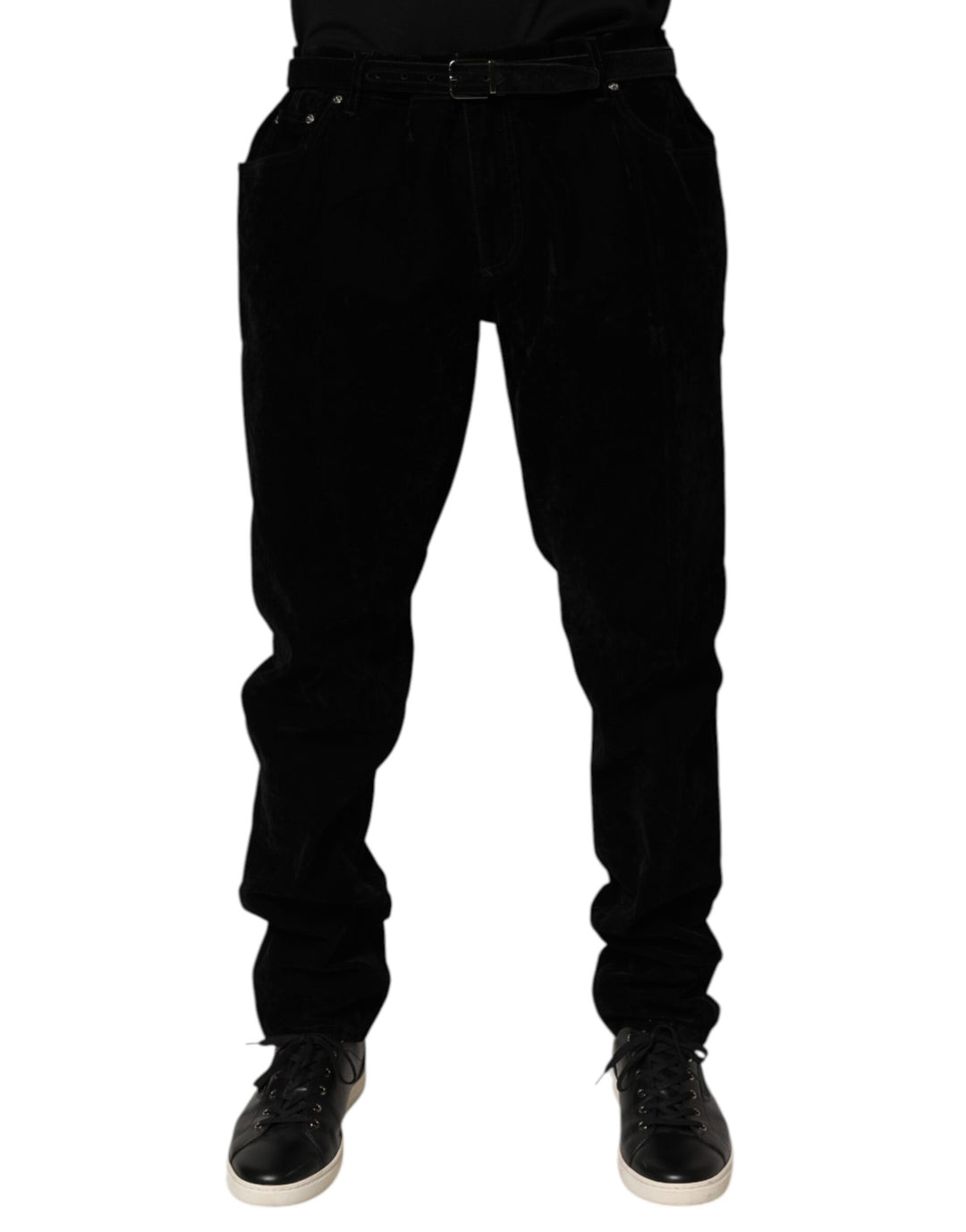 Dolce &amp; Gabbana Black Cotton Slim Fit Denim Trouser Jeans