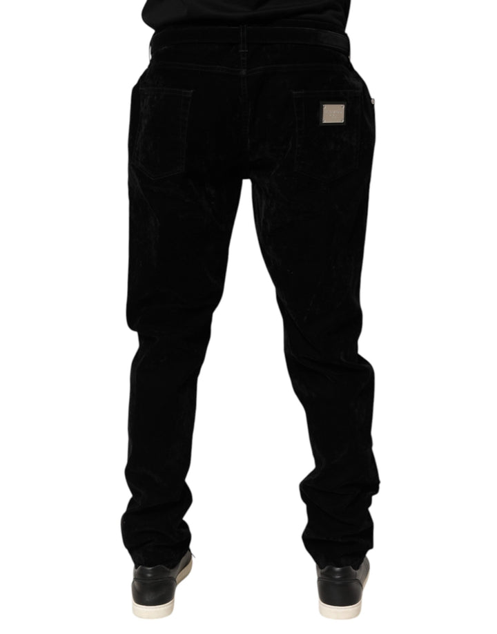 Dolce &amp; Gabbana Black Cotton Slim Fit Denim Trouser Jeans