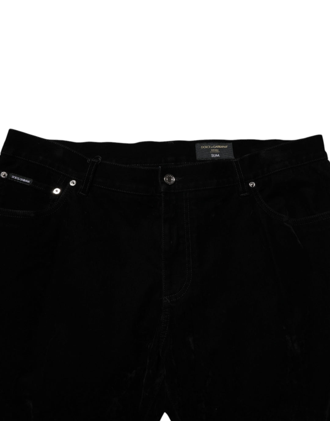 Dolce &amp; Gabbana Black Cotton Slim Fit Denim Trouser Jeans