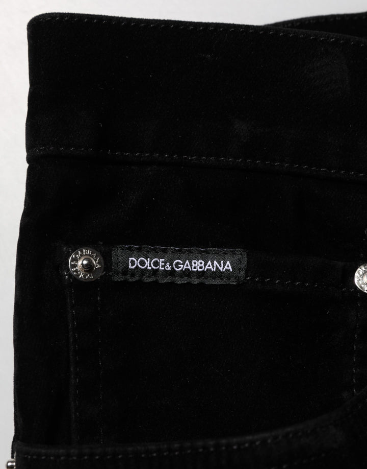 Dolce &amp; Gabbana Black Cotton Slim Fit Denim Trouser Jeans
