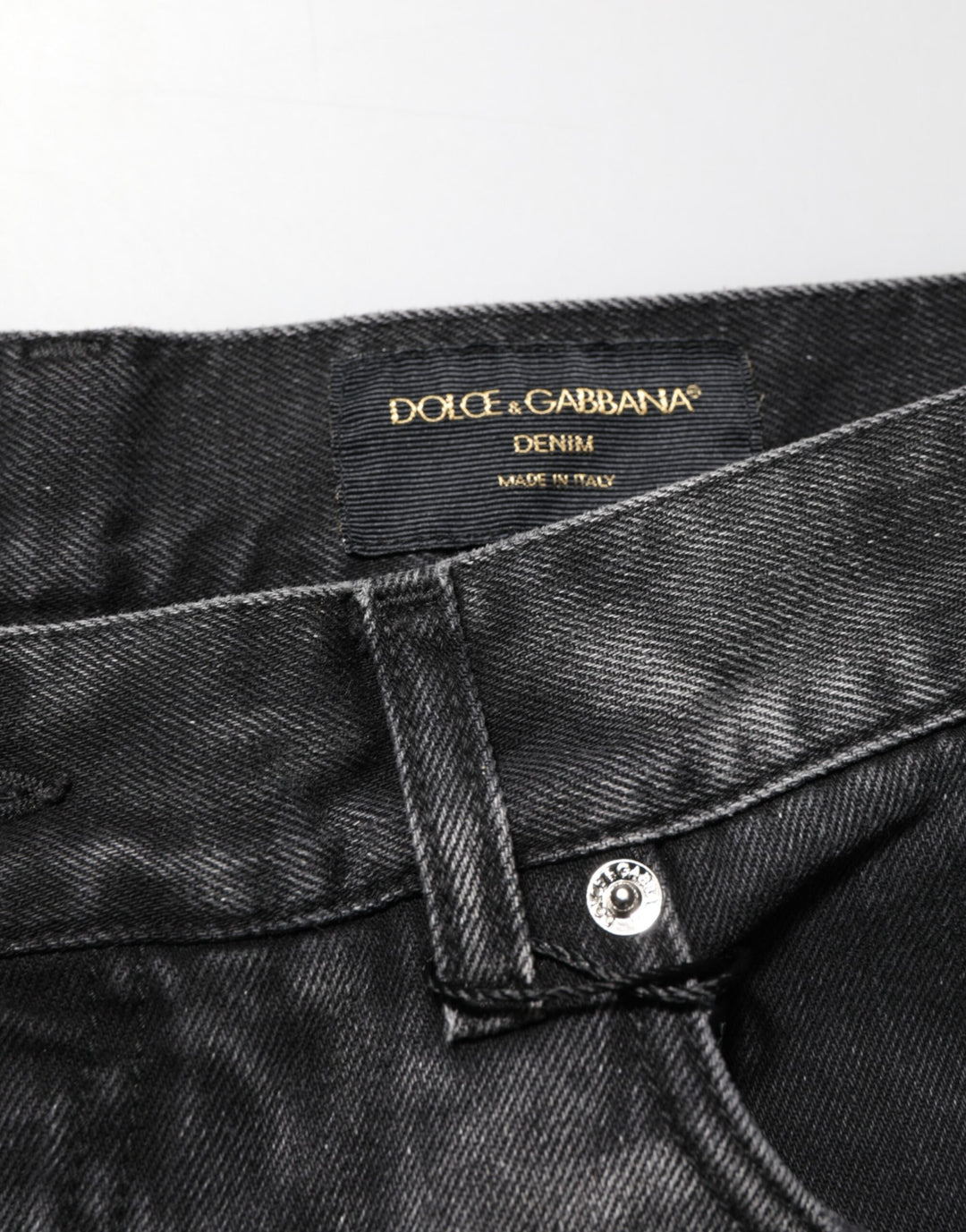 Dolce &amp; Gabbana Black Marbled Effect Straight Men Denim Jeans