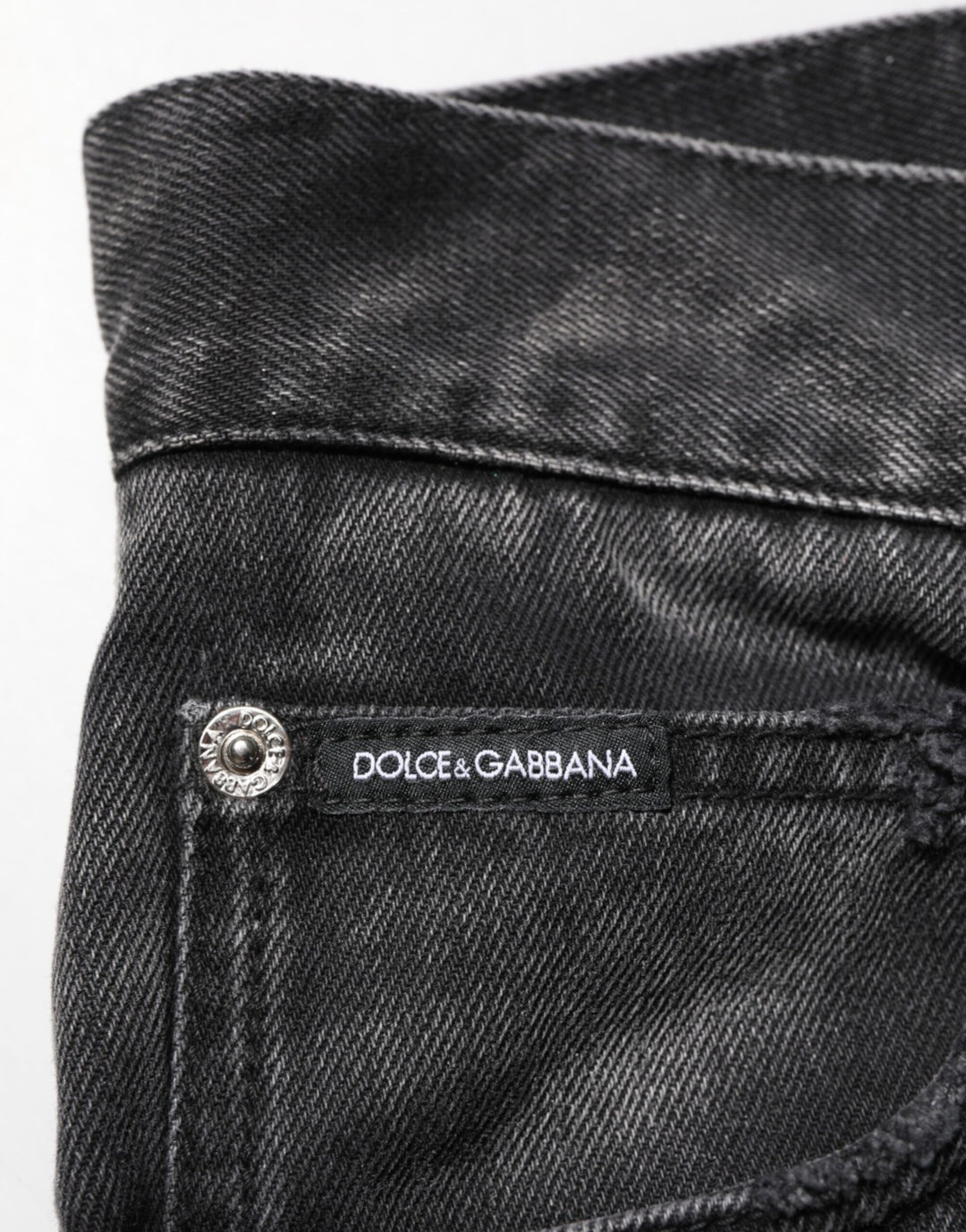 Dolce &amp; Gabbana Black Marbled Effect Straight Men Denim Jeans
