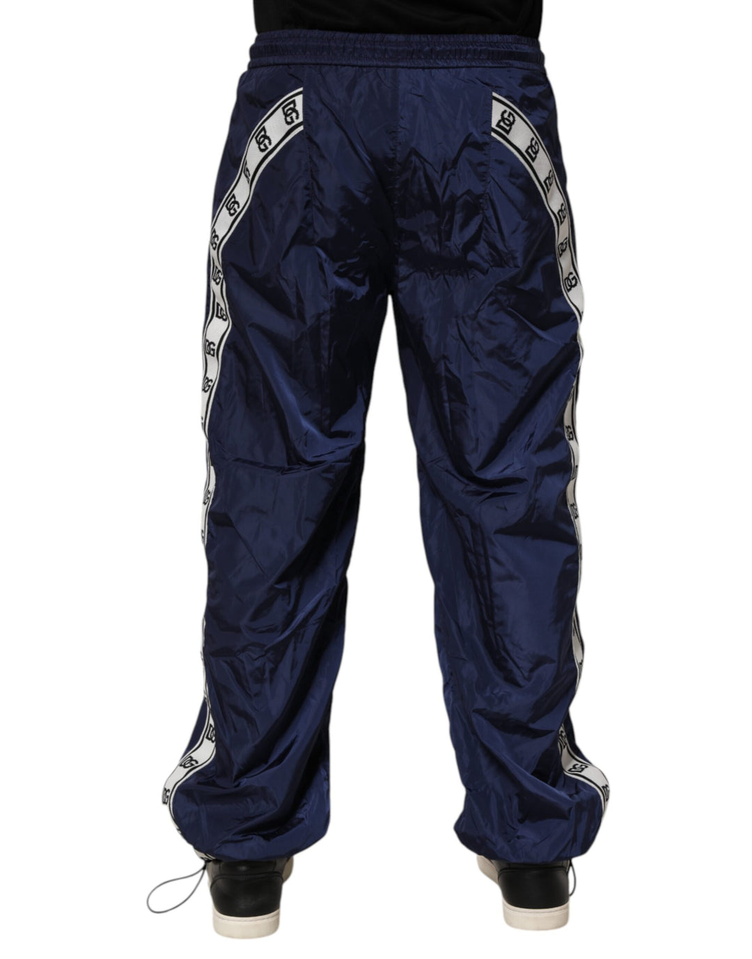 Dolce &amp; Gabbana Blue Nylon Straight Jogger Sweatpants Pants