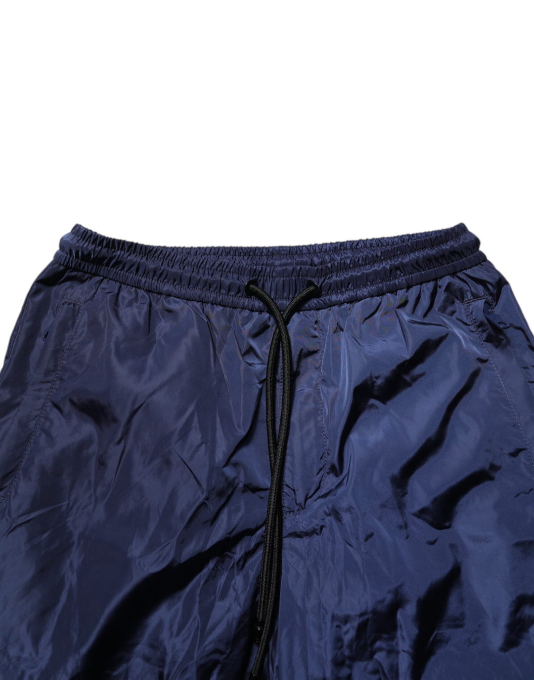 Dolce &amp; Gabbana Blue Nylon Straight Jogger Sweatpants Pants
