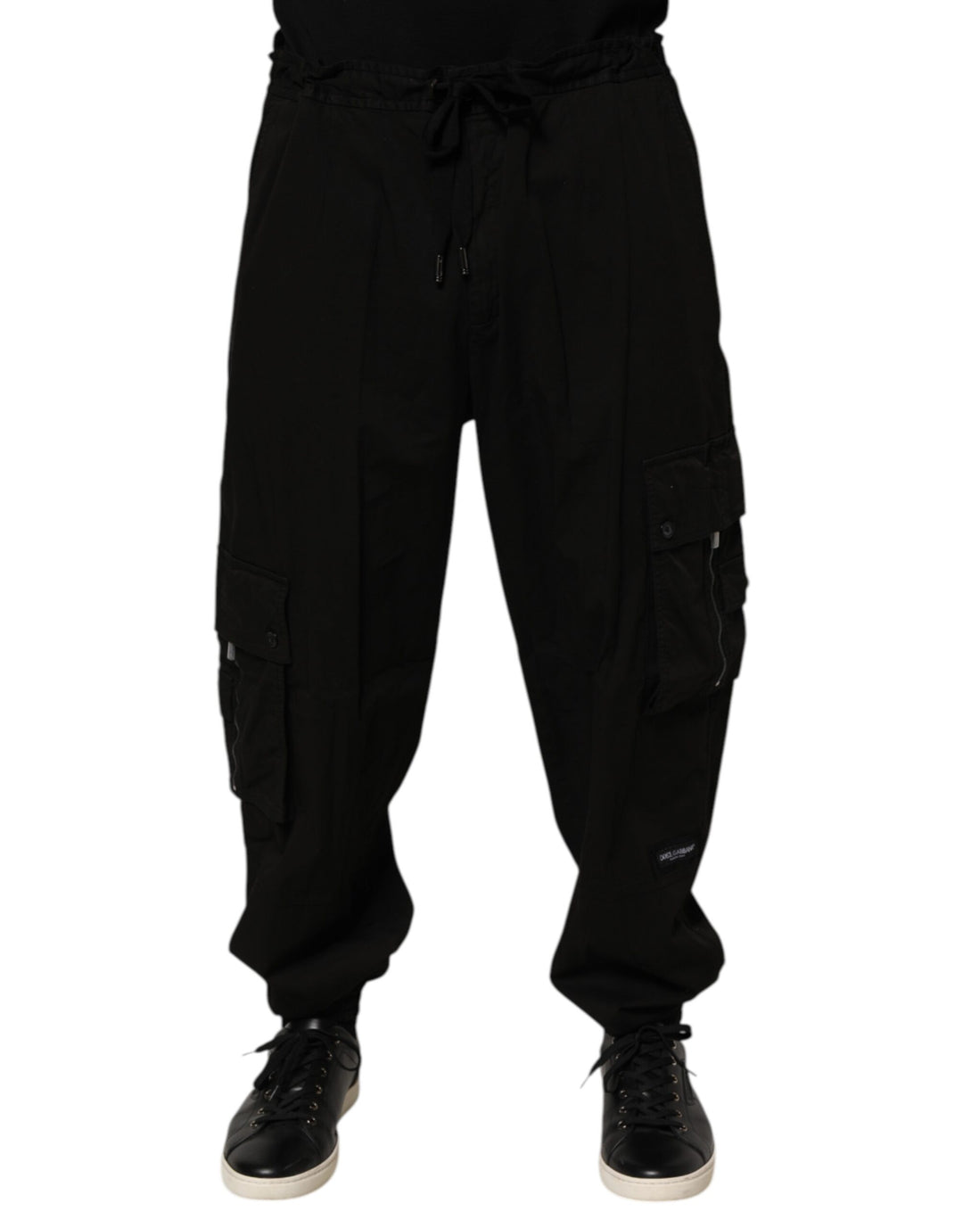 Dolce &amp; Gabbana Black Cotton Cargo Jogger Sweatpants Pants