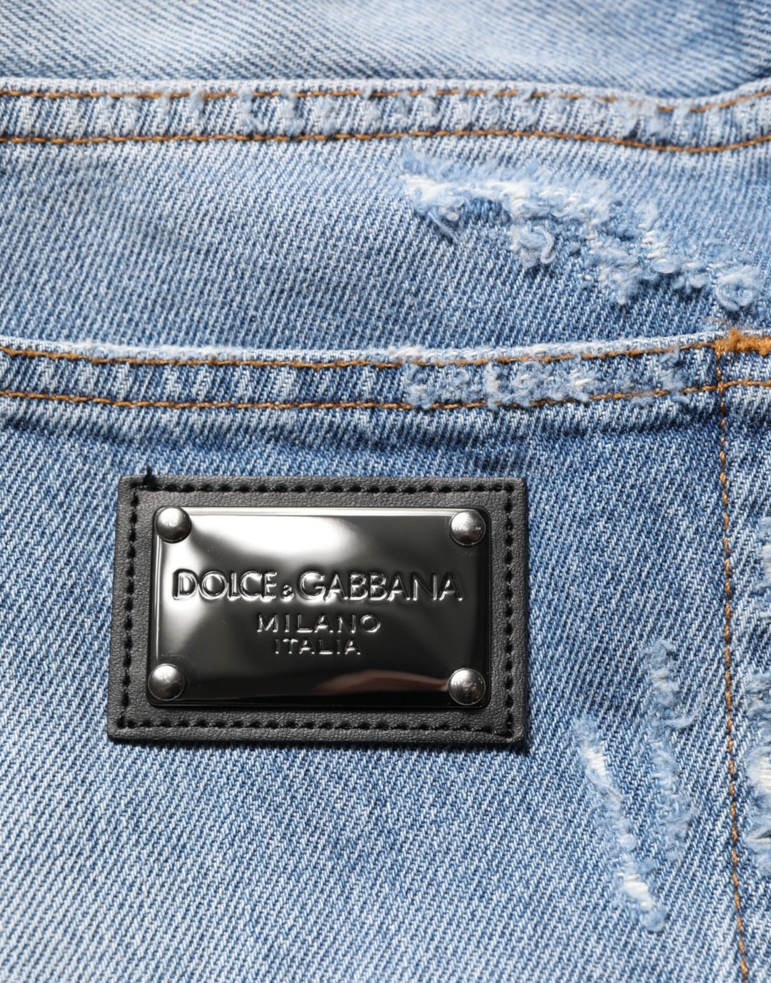 Dolce &amp; Gabbana Blue Distressed Ripped Denim Trouser Jeans