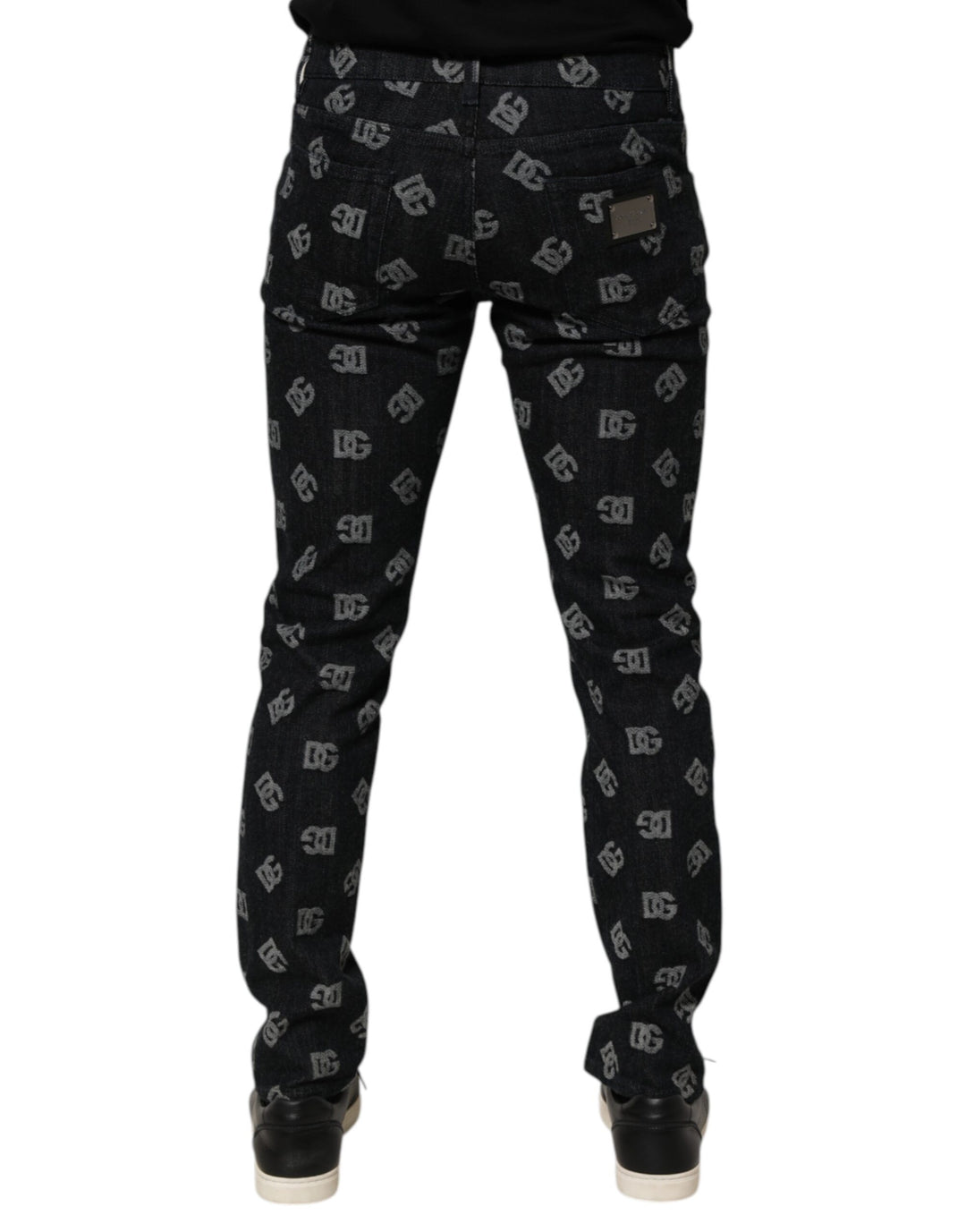 Dolce &amp; Gabbana Black DG Monogram Cotton Skinny Denim Jeans
